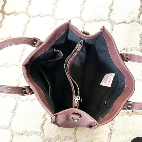 Jeanne Lottie Leather Brown Metal Dot Multiple Compartment Bag Purse - Picture 4 of 5